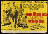 7a369 KISS THE GIRLS & MAKE THEM DIE British quad '67 Mike Connors & sexy Dorothy Provine!