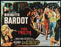 7a371 LA VERITE British quad '61 super sexy Brigitte Bardot, Henri-Georges Clouzot, The Truth!