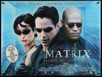 7a375 MATRIX British quad '99 Keanu Reeves, Carrie-Anne Moss, Laurence Fishburne, Wachowski Bros!