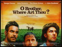 7a383 O BROTHER, WHERE ART THOU? DS British quad '00 Coen Brothers, George Clooney, John Turturro