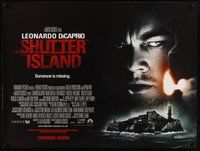 7a395 SHUTTER ISLAND advance DS British quad '10 Martin Scorsese, Leonardo DiCaprio w/match!