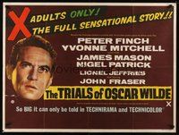 7a405 TRIALS OF OSCAR WILDE British quad '60 Peter Finch in the title role, Yvonne Mitchell