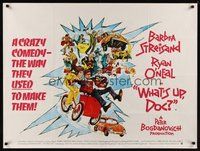 7a411 WHAT'S UP DOC British quad '72 Barbra Streisand, Ryan O'Neal, directed by Peter Bogdanovich!