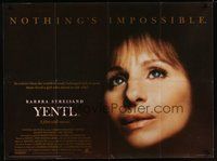 7a417 YENTL British quad '83 close-up of star & director Barbra Streisand, nothing's impossible!
