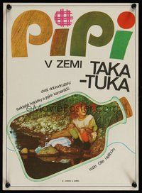 7a536 PIPPI IN THE SOUTH SEAS Czech 11x16 '71 Inger Nilsson as Astrid Lindgren's child character!