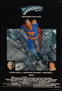 7a025 SUPERMAN English 1sh '78 comic book hero Christopher Reeve, Gene Hackman, Marlon Brando!