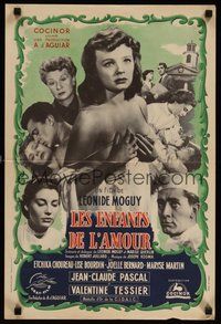 7a016 CHILDREN OF LOVE French 15x21 '53 close-up image of pretty unwed mother Etchika Choureau!