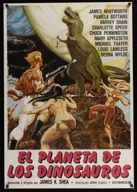7a422 PLANET OF THE DINOSAURS Italy/Span 1sh '78 sexy sci-fi artwork by Ken Hoff!