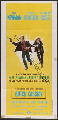 7a441 BUTCH CASSIDY & THE SUNDANCE KID Italian locandina '69 Paul Newman, Redford, Katharine Ross