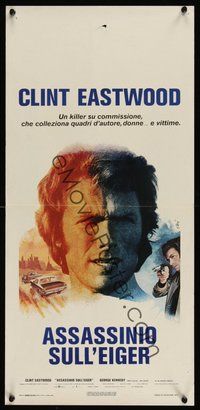 7a450 EIGER SANCTION Italian locandina '75 cool completely different Mascii art of Clint Eastwood!