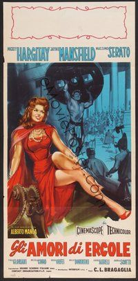 7a458 HERCULES & THE HYDRA Italian locandina '60 Putzu art of super sexy Jayne Mansfield!