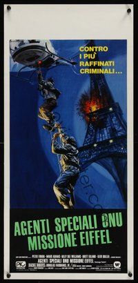 7a459 HOSTAGE TOWER Italian locandina '81 Peter Fonda, Alistair McLean, cool Ciriello art!