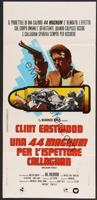 7a462 MAGNUM FORCE Italian locandina '73 different art of Eastwood as Dirty Harry by Ferrini!