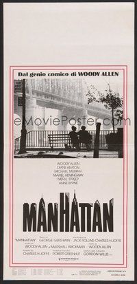 7a463 MANHATTAN Italian locandina '79 classic image of Woody Allen & Diane Keaton by bridge!