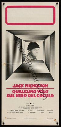 7a472 ONE FLEW OVER THE CUCKOO'S NEST Italian locandina '76 c/u of Jack Nicholson, Forman classic!