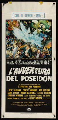 7a473 POSEIDON ADVENTURE Italian locandina '73 art of Hackman & Stevens escaping by Mort Kunstler!