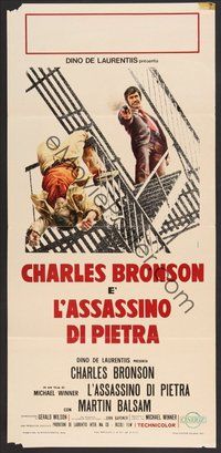7a478 STONE KILLER Italian locandina '73 great Casaro art of tough cop Charles Bronson!