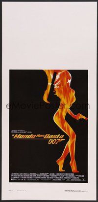 7a482 WORLD IS NOT ENOUGH Italian locandina '99 Pierce Brosnan as James Bond, sexy outline of girl