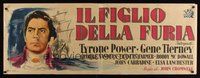 7a418 SON OF FURY 2 piece Italian 20x55 '40s Frances Farmer, Tierney, art of Tyrone Power & ship!