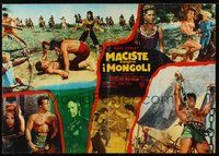 7a426 HERCULES AGAINST THE MONGOLS Italian lrg pbusta '63 Maciste, Mark Forest as Hercules!
