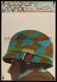 7a294 RAGE Polish 23x33 '74 wild Sawka art of soldier with people strapped to helmet!