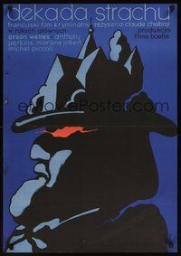 7a303 TEN DAYS' WONDER Polish 23x33 '73 Orson Welles, Claude Chabrol, cool Flisak artwork!