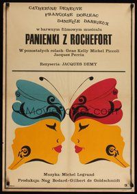 7a318 YOUNG GIRLS OF ROCHEFORT Polish 23x33 '67 Demy & Varda, Catherine Deneuve, Rapnicki art!!