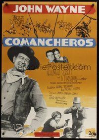 7a062 COMANCHEROS Swedish '61 completely different image of cowboy John Wayne, Michael Curtiz