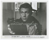7b144 BULLITT 8x10 still '68 great close up of cool Steve McQueen pointing his gun, crime classic!