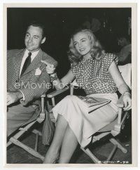 7b193 DEAD RECKONING 8x10 still '47 sexy Lizabeth Scott off the set watching Bogart by Joe Walter!