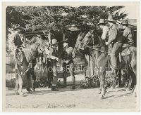 7b238 FORBIDDEN TRAILS deluxe 8x10 still '20 men on horses watch cowboy Buck Jones in staredown!