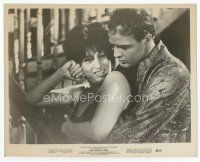 7b250 FUGITIVE KIND 8x10 still '60 close up of Marlon Brando putting his arms around Anna Magnani!