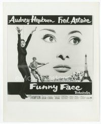 7b013 FUNNY FACE 8x10 still '57 6sh art of Audrey Hepburn close up & full-length + Fred Astaire!