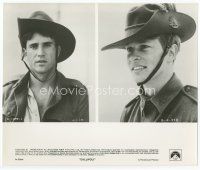 7b255 GALLIPOLI 8x9.5 still '81 directed by Peter Weir, split image of Mel Gibson & Mark Lee!