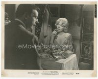 7b044 LET'S MAKE LOVE 8x10 still '60 sexy Marilyn Monroe & Yves Montand having drinks with dinner!