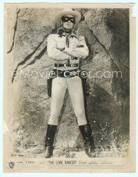 7b363 LONE RANGER 8x10 still '56 full-length close up of masked Clayton Moore with arms crossed!