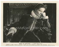 7b388 MARY OF SCOTLAND 8x10 still '36 John Ford, wonderful c/u of Katharine Hepburn on her throne!