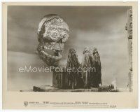 7b391 MASK 8x10 still '61 incredible image of three robed guys at altar with gigantic wacky skull!