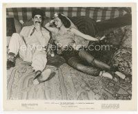 7b410 NIGHT IN CASABLANCA 8x10 still '46 Groucho Marx on bed with sexy harem girl Ruth Roman!