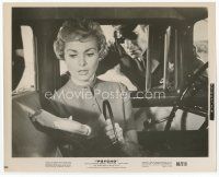 7b443 PSYCHO 8x10 still '60 cop questions Janet Leigh holding package in car, Alfred Hitchcock