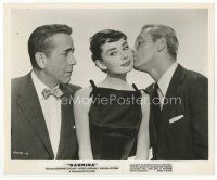 7b012 SABRINA 8x10 still '54 Humphrey Bogart watches William Holden kiss Audrey Hepburn's cheek!