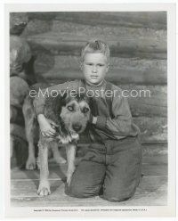 7b482 SHANE 8x10 still R63 great portrait of Brandon DeWilde kneeling beside his dog!