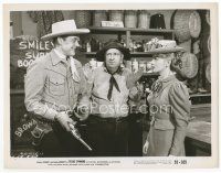 7b511 TEXAS DYNAMO 8x10.25 still '50 Charles Starrett as Durango Kid, Smiley Burnette & Lois Hall!