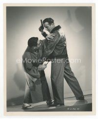 7b525 TOKYO JOE 8x10 still '49 c/u of Humphrey Bogart with gun fighting Howard Kumagai by Coburn!