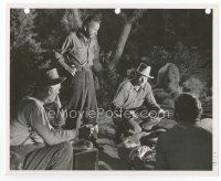 7b531 TREASURE OF THE SIERRA MADRE 8x10 still '48 Bogart, Holt & Huston meet Bennett at campfire!