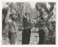 7b532 TREASURE OF THE SIERRA MADRE 8x10 still '48 Humphrey Bogart, Holt & Huston with arms raised!