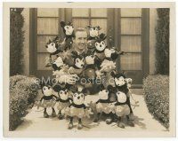 7b550 WALT DISNEY 8x10 still '30s wonderful close up surrounded by 14 stuffed Mickey Mouse dolls!
