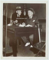 7b548 W.C. FIELDS 8x10 radio still '37 being given radio pointers by broadcaster Walter Winchell!