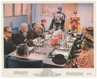 7b047 BATMAN color 8x10 still '66 Adam West & Burt Ward in costume with world representatives!