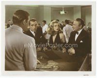 7b057 DEAD RECKONING color 8x10 still '47 Humphrey Bogart & sexy Lizabeth Scott gambling at craps!